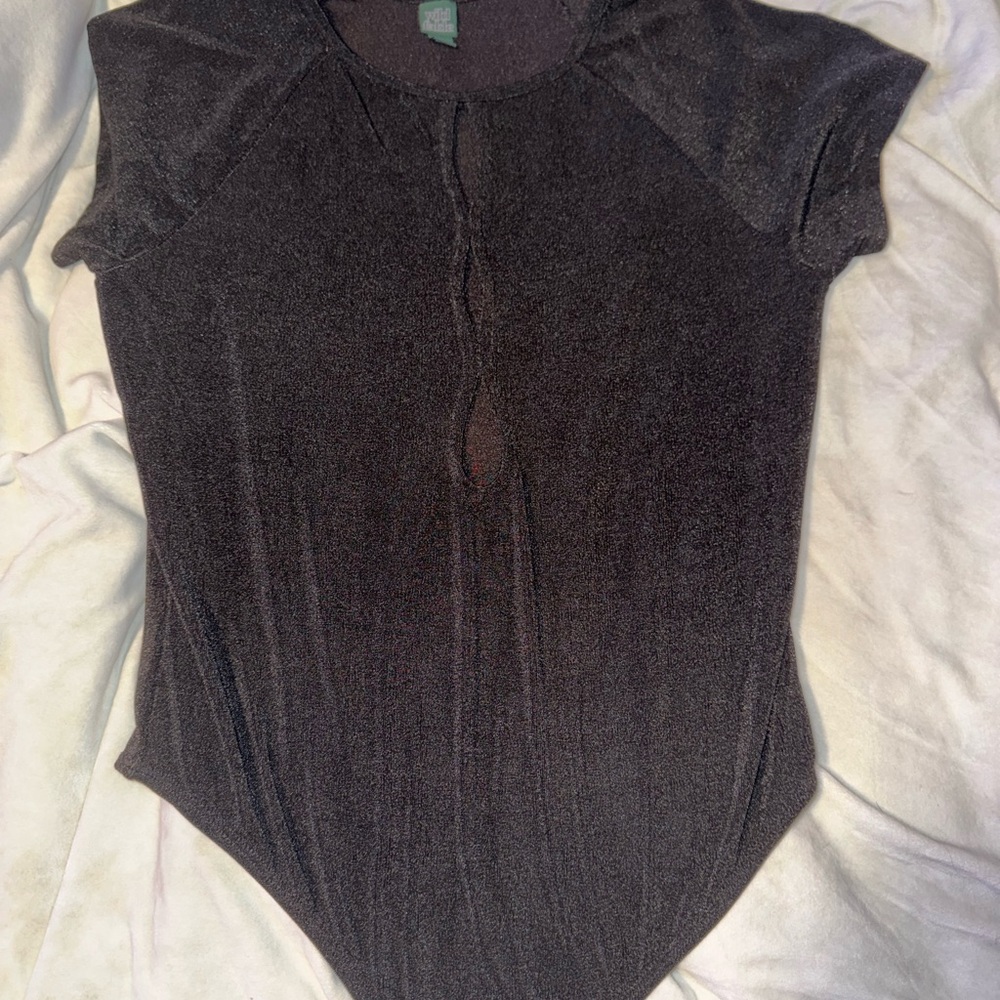 Wild Fable Shimmering Black Bodysuit